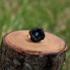 bague ajustable noire, cuir à tannage végétal pleine fleur, l'Âge du Cuir, maroquinerie artisanale, Dordogne, France