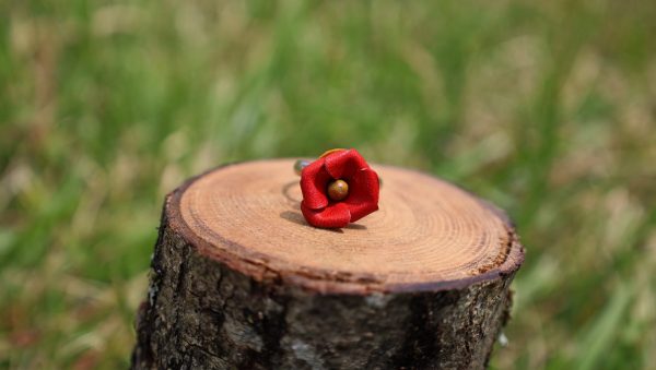 bague ajustable rouge, cuir à tannage végétal pleine fleur, l'Âge du Cuir, maroquinerie artisanale, Dordogne, France