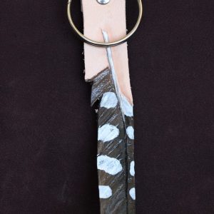 porte-clefs, porte-clés, plume, huppe faciée, cuir, cuir à tannage végétal, artisanat, l'Âge du Cuir, France