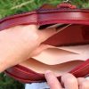 sac cœur l'Amoureuse poches, cuir à tannage végétal pleine fleur, l'Âge du Cuir, maroquinerie artisanale, Dordogne, France