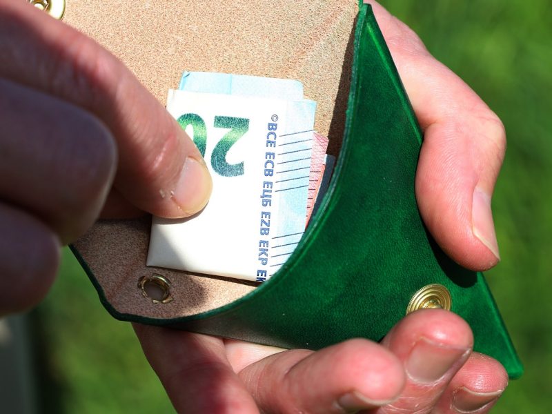 porte monnaie triangle vert détail