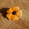 fleur marron clair, cuir végétal, l'âge du cuir, maroquinerie artisanale, dordogne, france