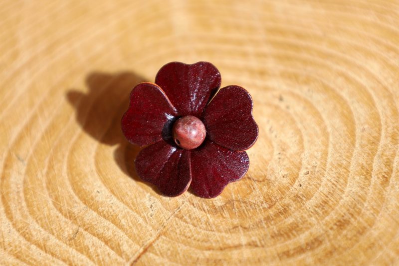 fleur acajou, cuir végétal, l'âge du cuir, maroquinerie artisanale, dordogne, france