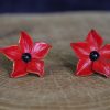 boucle d oreille rouge, tannage végétal, l'âge du cuir, maroquinerie artisanale éthique et responsable, dordogne, france