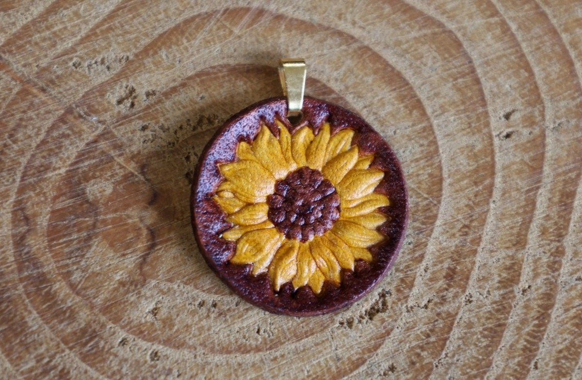 Clataly Parure Bijoux Tournesol Or - Collier Pendentif Et Boucles D'Oreilles Femme