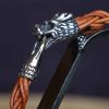 bracelet dragon marron clair, cuir végétal, l'âge du cuir, maroquinerie artisanale, Dordogne, France