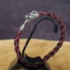bracelet dragon aubergine, cuir végétal, l'âge du cuir, maroquinerie artisanale, Dordogne, France