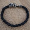 bracelet dragon bleu, cuir végétal, l'âge du cuir, maroquinerie artisanale, dordogne, france