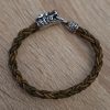 bracelet dragon vert, cuir végétal, l'âge du cuir, maroquinerie artisanale, dordogne, france
