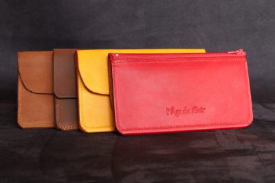 porte monnaie 3 compartiments, tannage végétal, l'Âge du Cuir, maroquinerie artisanale éthique et responsable française, Dordogne