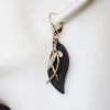 boucle d oreille noir pendantes, tannage végétal, l'âge du cuir, maroquinerie artisanale éthique et responsable, Dordogne, France