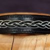 bracelet homme en cuir tressé, viking, sami, tannage végétal, noir, maroquinerie artisanale éthique et responsable, dordogne, france