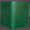 porte carte homme cuir double cuir vache vert, bovin à tannage végétal, maroquinerie artisanale éthique et responsable, Dordogne, France