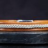 bracelet cuir viking sami marron étain Sávzza, tannage végétal, l'âge du cuir, maroquinerie artisanale éthique et responsable, Dordogne, France