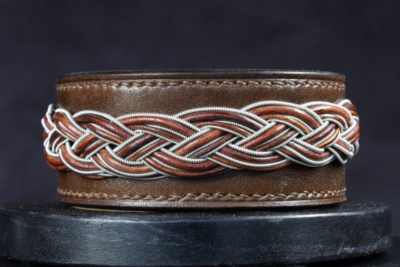 bracelet viking, tressé, sami, tannage végétal, l'âge du cuir, maroquinerie artisanale éthique et responsable, Dordogne, France