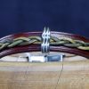 bracelet viking acajou vert perle fendue Myrktre, tannage végétal, l'âge du cuir, maroquinerie artisanale éthique et responsable, Dordogne, France
