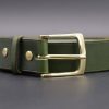 ceinture verte Nemora, tannage végétal, l'Âge du Cuir, maroquinerie artisanale éthique et responsable, fabrication française, Dordogne