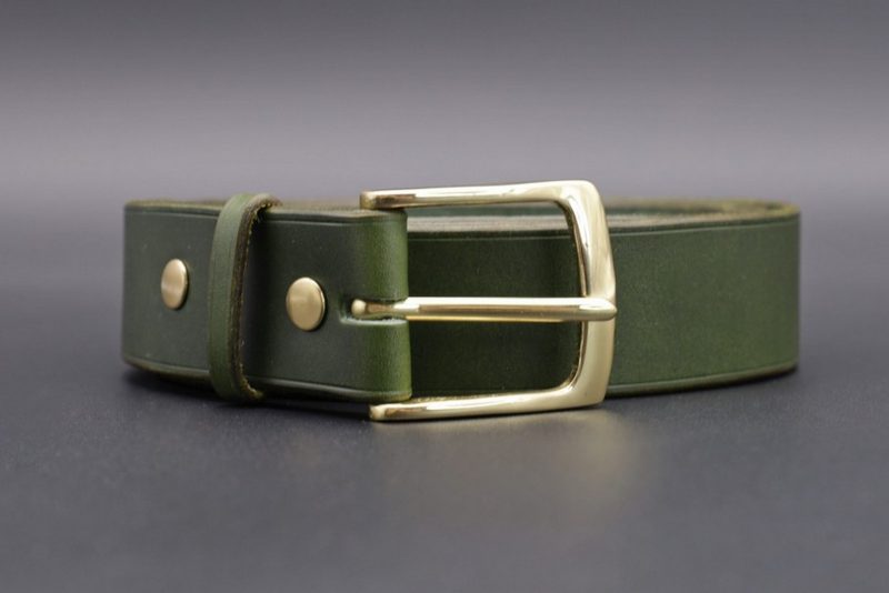 ceinture verte Nemora, tannage végétal, l'Âge du Cuir, maroquinerie artisanale éthique et responsable, fabrication française, Dordogne