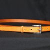 fine ceinture kyria, cognac, tannage végétal, l'Âge du Cuir, maroquinerie artisanale éthique et responsable, Dordogne, France