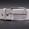 ceinture blanche Alba, tannage végétal, l'Âge du Cuir, maroquinerie artisanale éthique et responsable, fabrication française, Dordogne