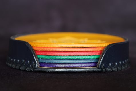sous verre fleur de lotus, cuir végétal, l'âge du cuir, maroquinerie artisanale, Dordogne, France